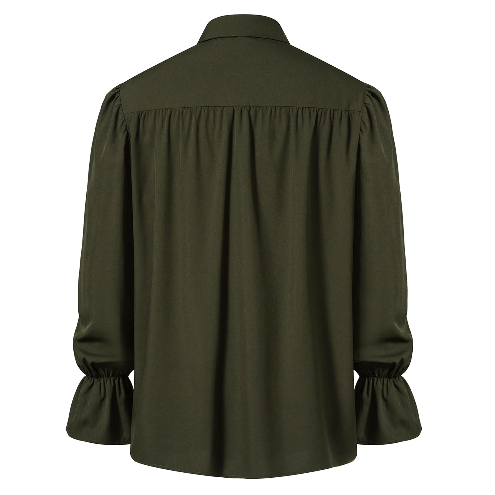 Camisa retro renacentista steampunk victoriana de manga larga con cuello jabot medieval pirata con cordones