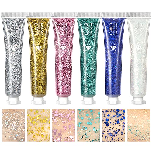 Ccbeauty Body Glitter Gel, Face Glitters Body Gel Sequins Shimmer Liquid Eyeshadow, Chunky Glitter For Face Hair Nails, Holographic Cosmetic Laser Powder Festival Glitter Makeup,White #TOP4