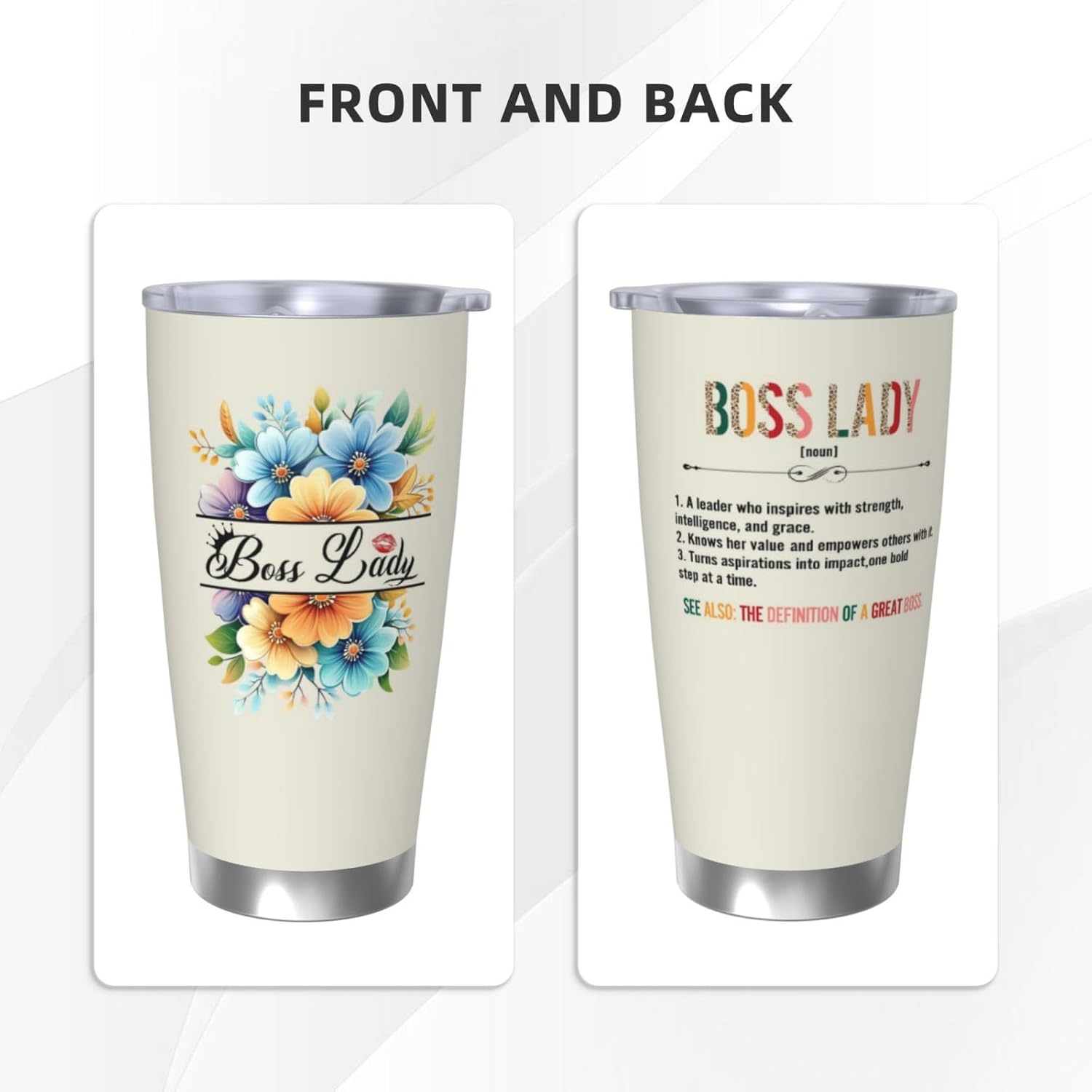 Boss Lady Gift for Women, Best Boss Lady Gifts Coffee Mugs, Boss Day Gift Travel Mug, 20oz Coffee Tumbler, Gifts for Bosses Travel Mugs - Image 7