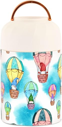 Miniatura 2 de Gnomes Hot Air Balloons Food Jar with Spoon Stainless Steel Vacuum Insulated Food Container 17 oz Food Thermos for Lunch