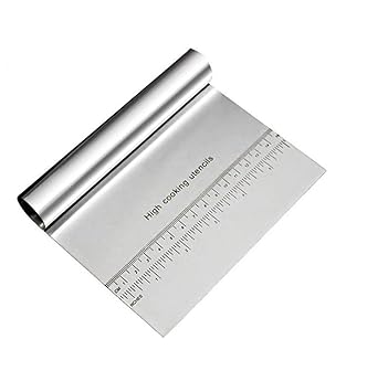 ELEXA Professional Steel Bench Scraper with Measurement Scale, Kitchen Food Chopper, Dough Cutter, Icing Smoother (1PCS)