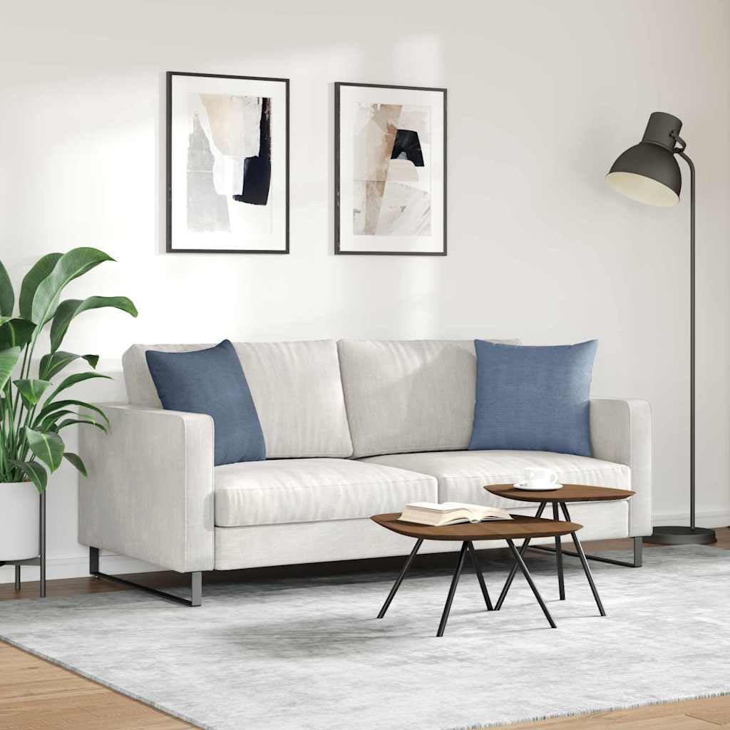 2er Set Sofakissen Blau 45x45 cm, Dekokissen aus weichem Cordstoff mit Polyesterfüllung, Moderne Zierkissen für Sofa und Schlafzimmer, inklusive abnehmbarem Bezug