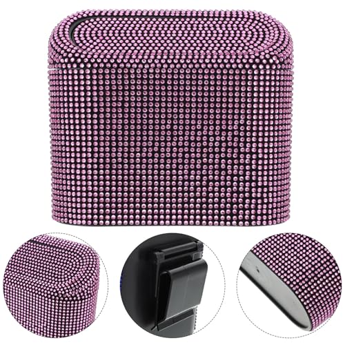Bote de basura para automóvil rosa mini papelera decorativa para mantener limpio tu coche 5
