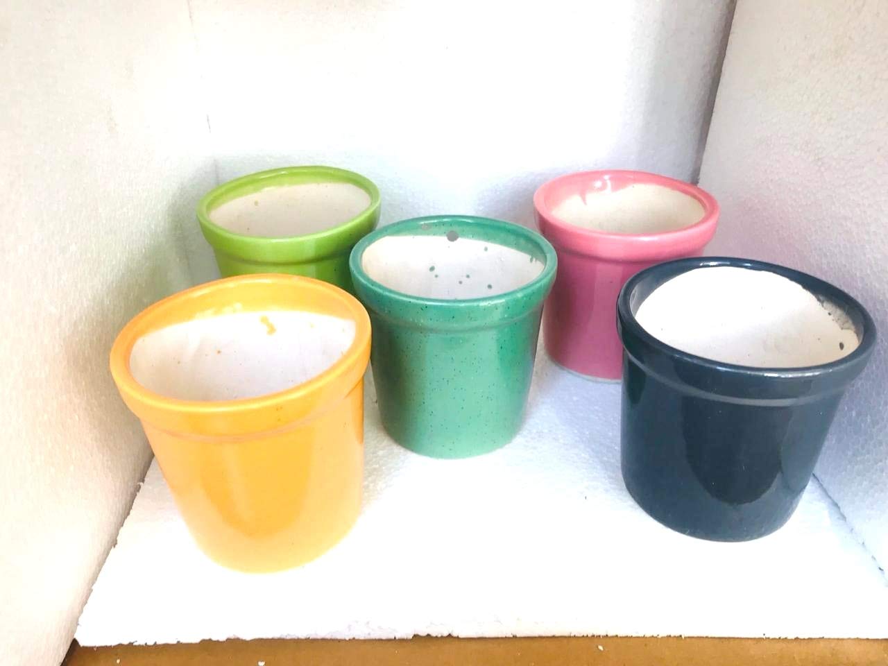 Colorful Ceramic Planters - Pack of 5 -2 Colorful Ceramic Planters - Pack of 5 -2