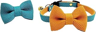 Cat Collar with Bells, Safety Quick Release Breakaway cat Collars with 2 Bows in, 1 Pack Girl Boy Kitten Collar,Adjustable 20-30cm (Peacock Blue‌, 20-30cm)
