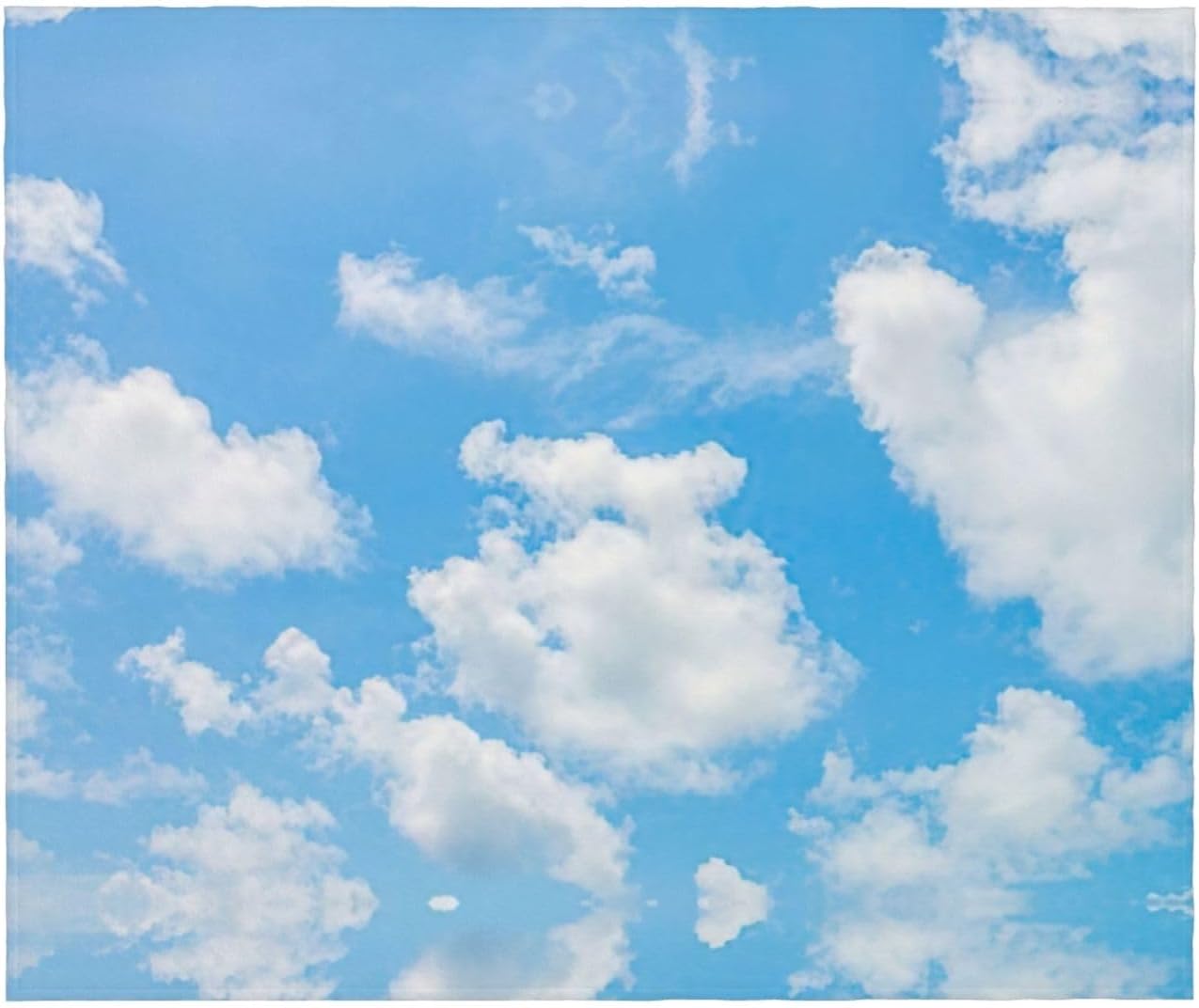 Blue Sky White Cloud Print Cozy Soft Blankets Warm 50x60 in Lightweight Blanket for Camping Travel