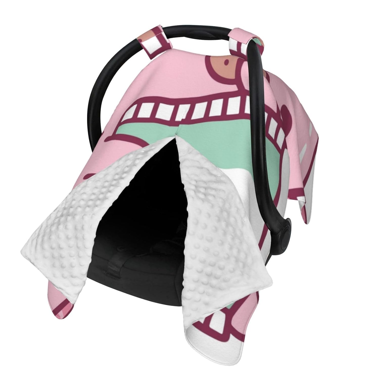 Pink Axolotl Enjoying Potato Chips Baby Car Seat Cover & Breastfeeding Nursing Cover - Breathable Stretch Fabric Multi-Use Nursing Cover for Breastfeeding