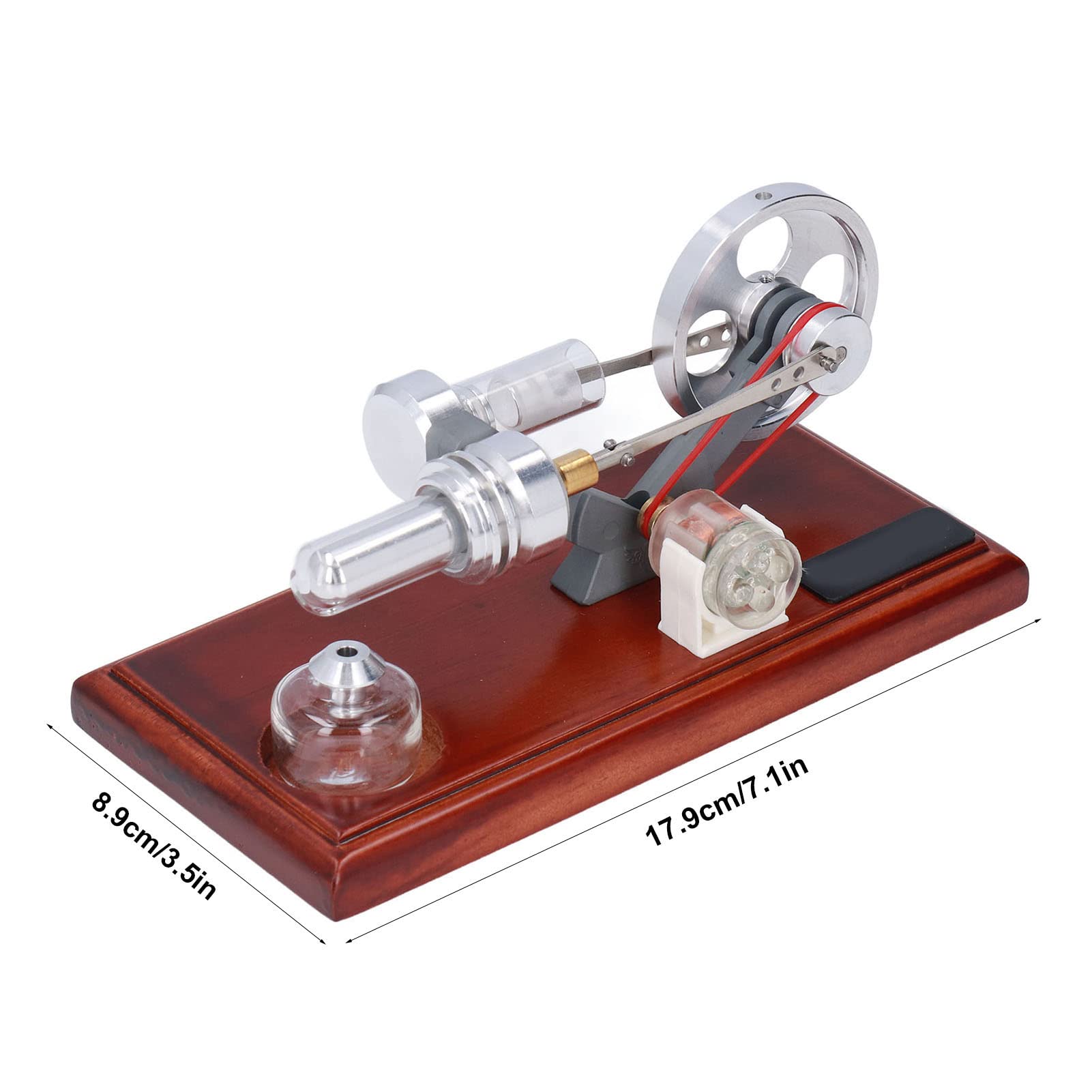 Aramox Model Silnika Stirlinga DIY Model Generatora Pary Stopu Cynku i Drewna Kompozytowego Odłączany Zewnętrzny Silnik Spalinowy 17,9 X 8,9 Cm do Projektów Naukowych Nauczanie w Klasie