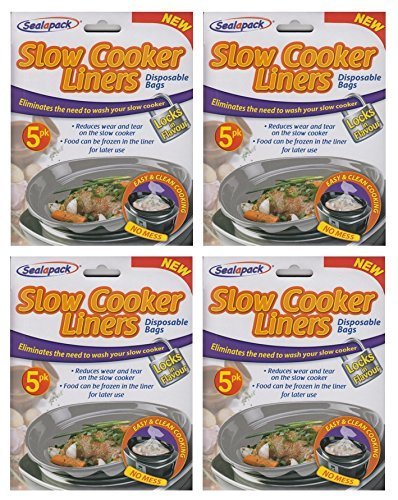 Sealapack 2X 20 Slow Cooker Liners Cooking Bags 4 x 5 Pack For Round & Oval Cookers