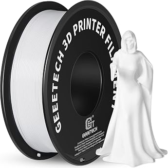 GEEETECH Polylactic Acid (PLA) Filament 1.75 mm, PLA Filament for 3D Printers, 1 kg Spool, White