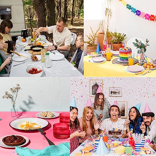 10 Pack Yellow Plastic Tablecloths For Rectangle Tables, 54 X108 Inch Plastic Table Cloths For Parties Disposable For Birthday & Weddings, Table Cover For Christmas And Festivals Party (Yellow) #TOP5