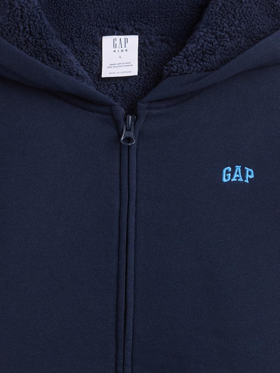 GAP boys Sherpa Lined Full Zip Sweatshirt - Image 5