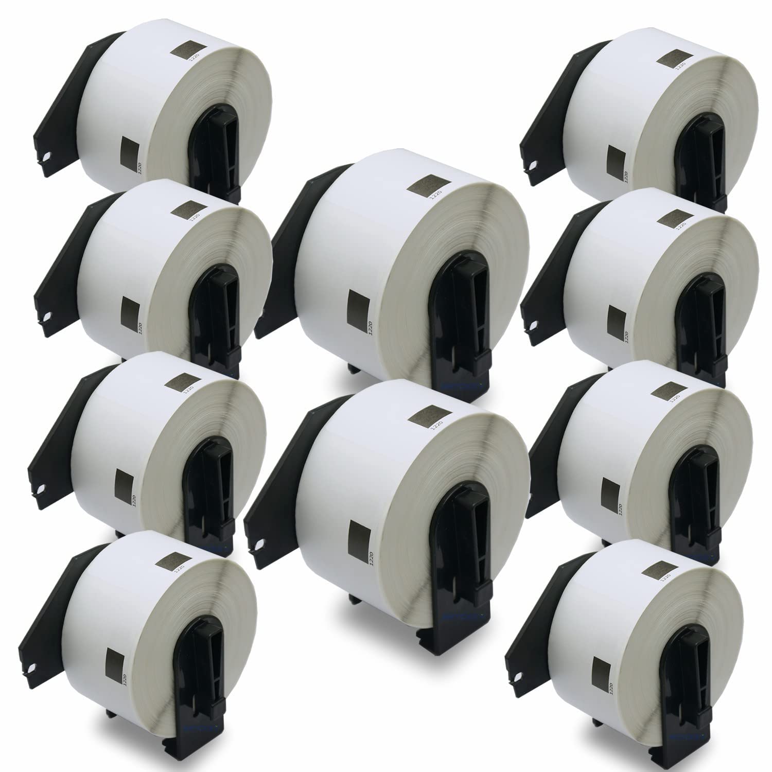 BETCKEY - 10 Rotoli DK-11220 Etichette di Carta Termica Compatibile con Brother, 39mm x 48mm, 6200 Etichette per Stampanti di Etichette Brother QL