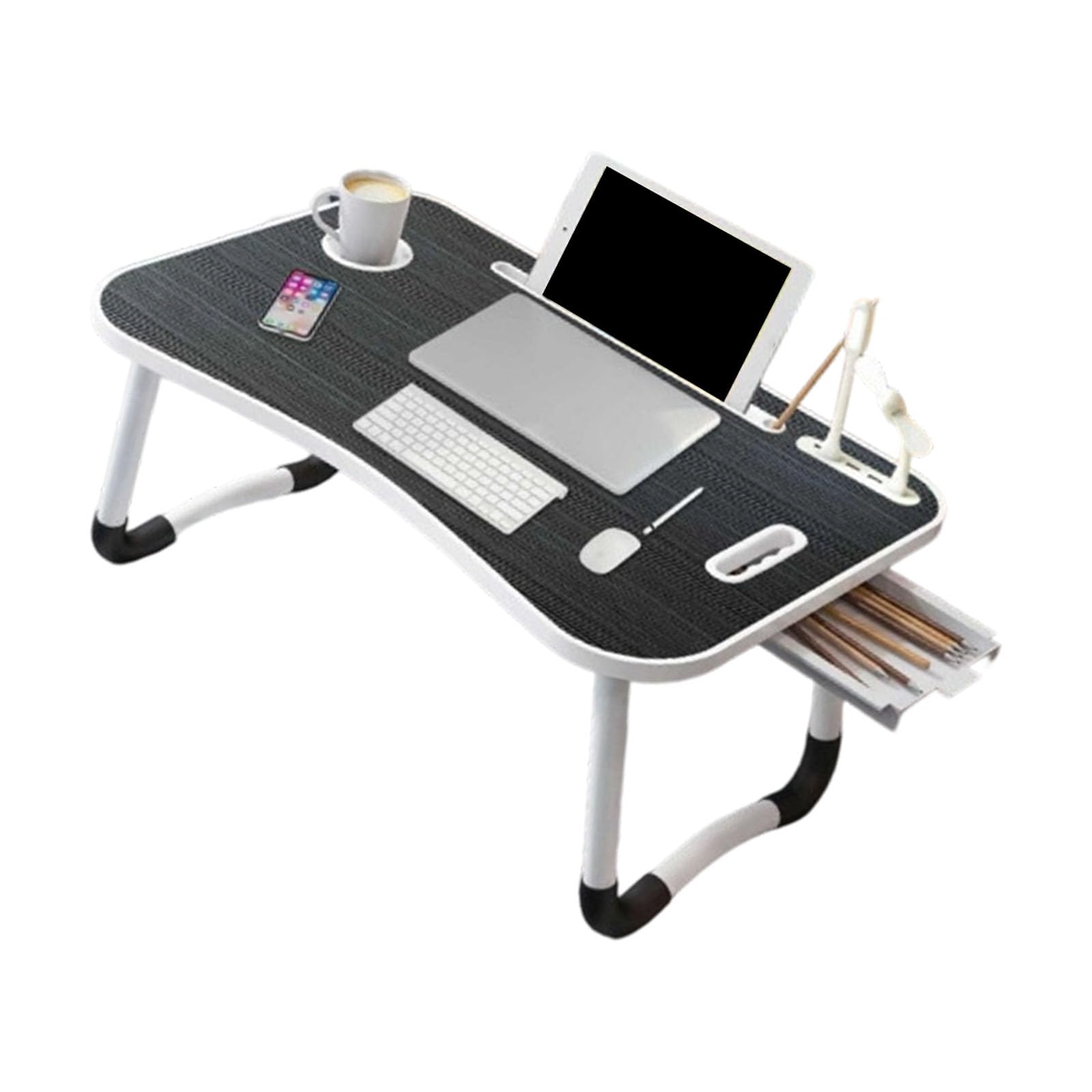 Large Pliable Notebook Desk Measuring 23.6x16x11 in Accommodates 17 Inch Notebook with Space Transportable Plan Includes Handle for Easy Transporting Fold Table