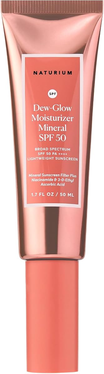 Dew-Glow Moisturizer Mineral SPF 50, Face Sunscreen, 1.7 fl oz | Lightweight Water-Based Suncream With UV Protection, Hydrating, Non-Greasy, for All Skin Types Including Oily & Sensitive