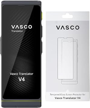 Vasco V4 Language Translator Device with Free Lifetime Internet in Almost 200 Countries + Vasco Tempered Glass Screen Protector