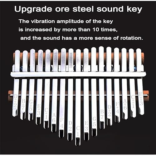 Kalimba Thumb Piano 17 Keys Portable Finger Piano, Retro Style Mbira Finger Piano with Study Instruction and Tune Hammer, Gifts for Music Beginners Lovers Players - Image 4