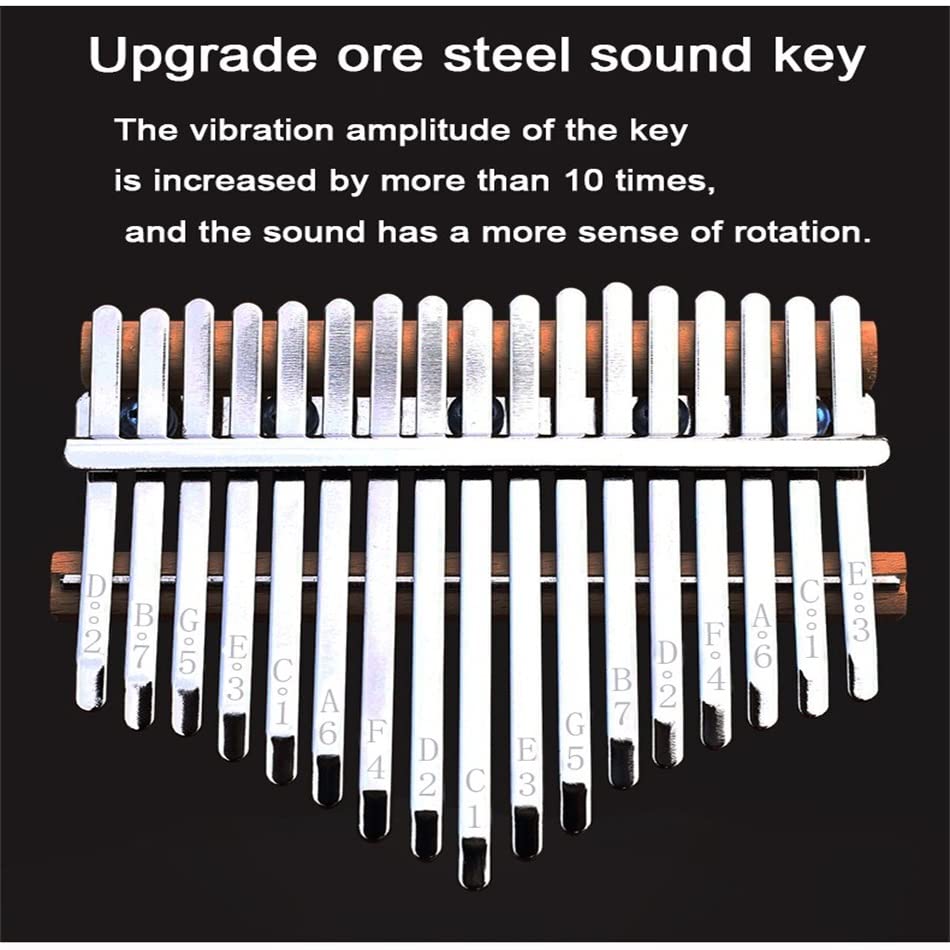 Kalimba Duimpiano, YUNDIE Draagbare 17 Toetsen Mbira Vinger Piano met Tune Hamer en Studie Instructie, Muziekinstrumenten Verjaardagscadeau voor Kid Volwassen Beginners Professioneel (Bruin