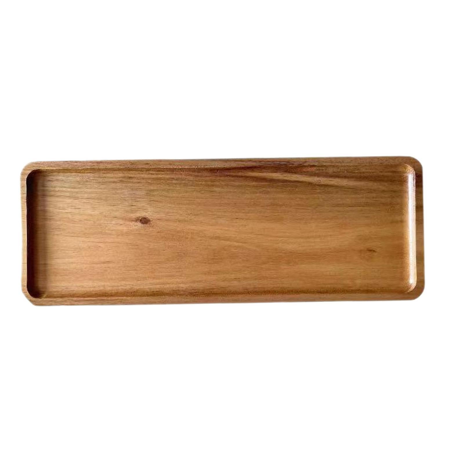 YIXANNX Wood Serving Tray Decorative Food Tray Home Decor Breakfast In Bed Dinner Snacks Platter Serving Decorative Food Organizer Kitchen Countertop, rectangle, 29x10.5cm