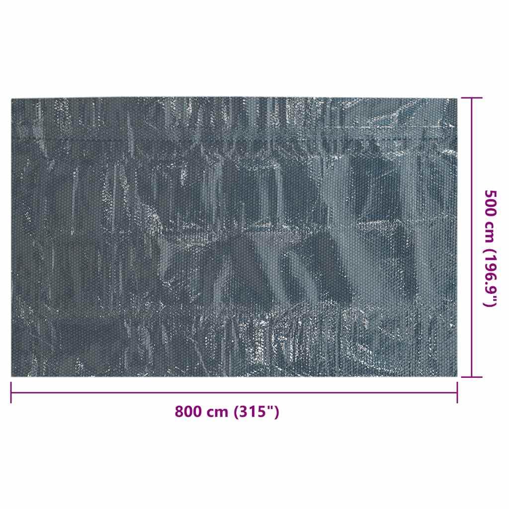 Ruchoma plandeka solarna do basenu z polietylenu z komorami powietrznymi, 800 x 500 cm, czarno-niebieska, osłona basenu zapewniająca ochronę przed ciepłem i parowaniem, plandeka ochronna na
