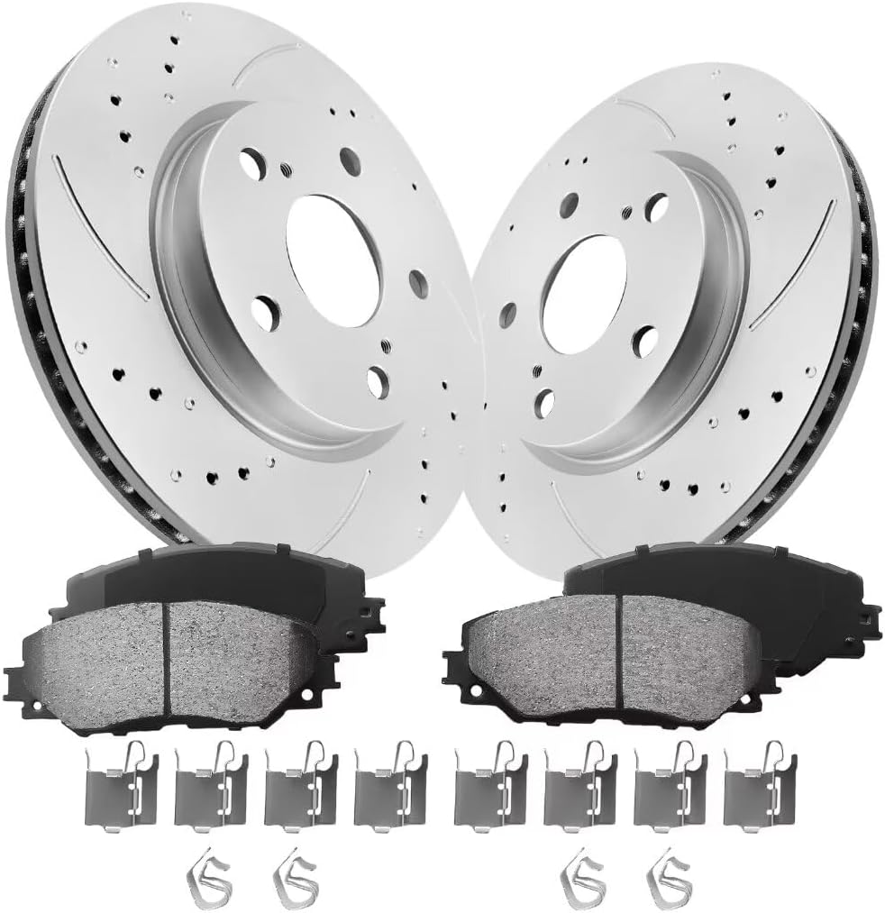 Brakes Pads and Rotors Kit Front Automotive Replacement Brake Kits Compatible with 2006-2018 Toyota RAV4, 2008-2015 Scion xB, 2010-2012 LEXUS HS250h - 275mm(10.8in) - Anti-Rust Geomet Coated