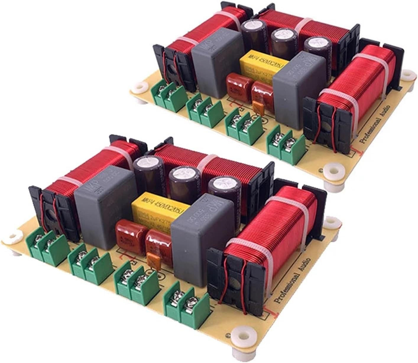 2PCS 4 Way 200W Speaker Treble Alto Bass Frequency Divider Home Theater HiFi Stereo 4Unit Circuit Stereo Audio Crossover Filters