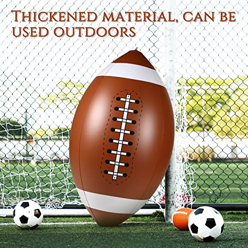 2 Pcs 4 Feet Giant Inflatable Football Vinyl Football Party Sport Game Decoration Football Party Decor Pool Football Beach Football For Teens And Adults Indoor Outdoor Sport Activities Party Supplies #TOP4
