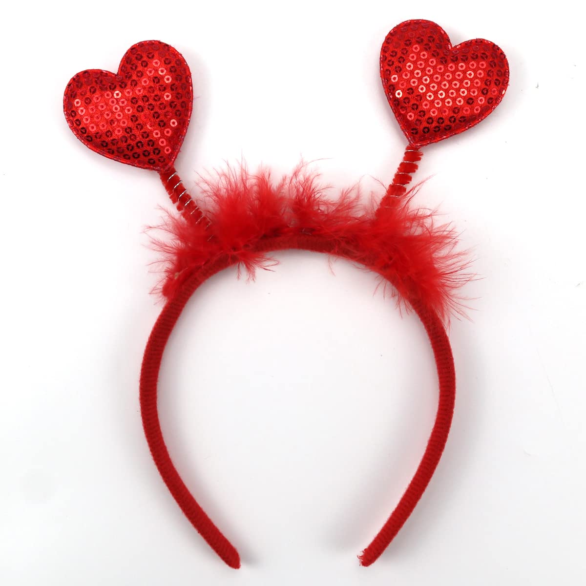 TOOBIT Valentines Day Headband Red Heart Hair Band Glitter