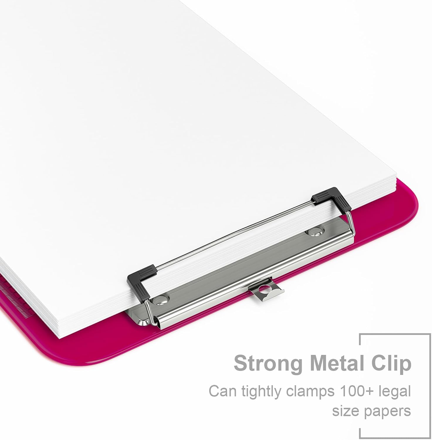 Piasoenc Plastic Clipboards, 8.5 x 11 Clip Board with Ruler,Red image 3