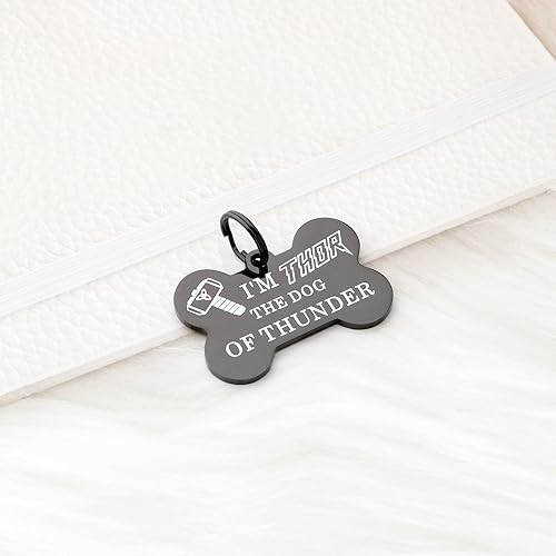 Miniatura 7 de ENSIANTH Etiquetas para collar de perro, regalo de superhéroe, regalo para amantes de los perros, divertidas etiquetas para mascotas del perro del