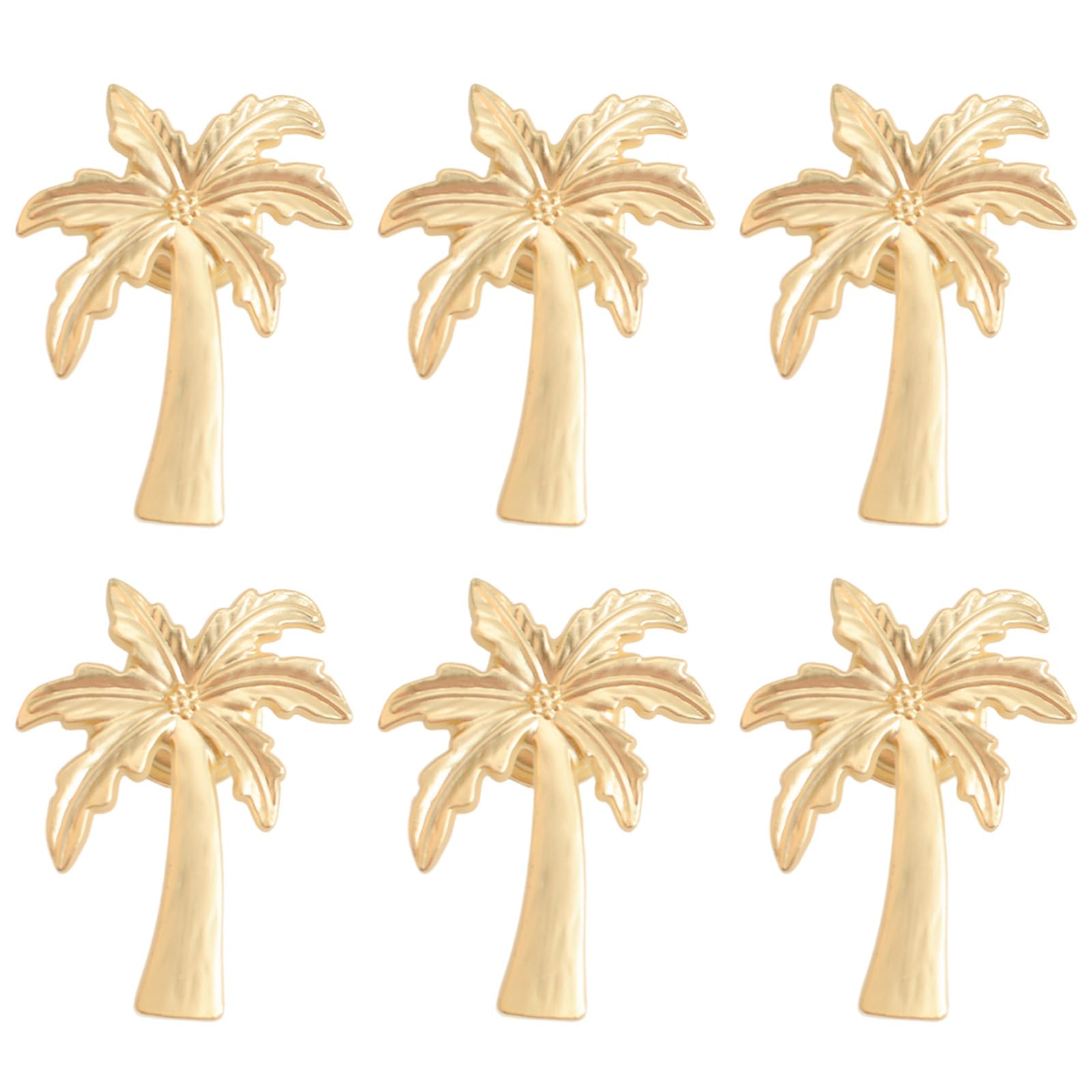 MOROBOR 6pcs Gold Coconut Palm Tree Cabinet Handle, Drawer Pulls Handles, Coconut Palm Tree Cabinet Knobs, Zinc Alloy Single Hole for Kitchen Cabinet Drawer
