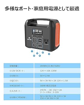 Amazon.co.jp: ポータブル電源 LiFePO4リン酸鉄リチウム電池