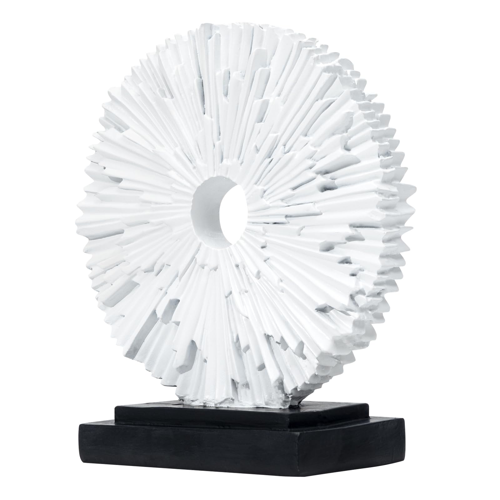 Abstract Statue for Home Decor,Office Desk Sculpture for Men,Creative Round Line Ornament for Bookshelf,Modern Decorative Sculpture,Bedroom,Livngroom,Table(White)