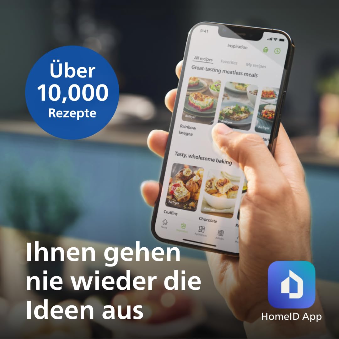 Philips 5000 Series Heißluftfritteuse XXL, 7,2 L (1,4 kg), 16-in-1, WiFi verbunden, 90% weniger Fett mit Rapid Air Technologie, Rezepte-App (HD9285/90)