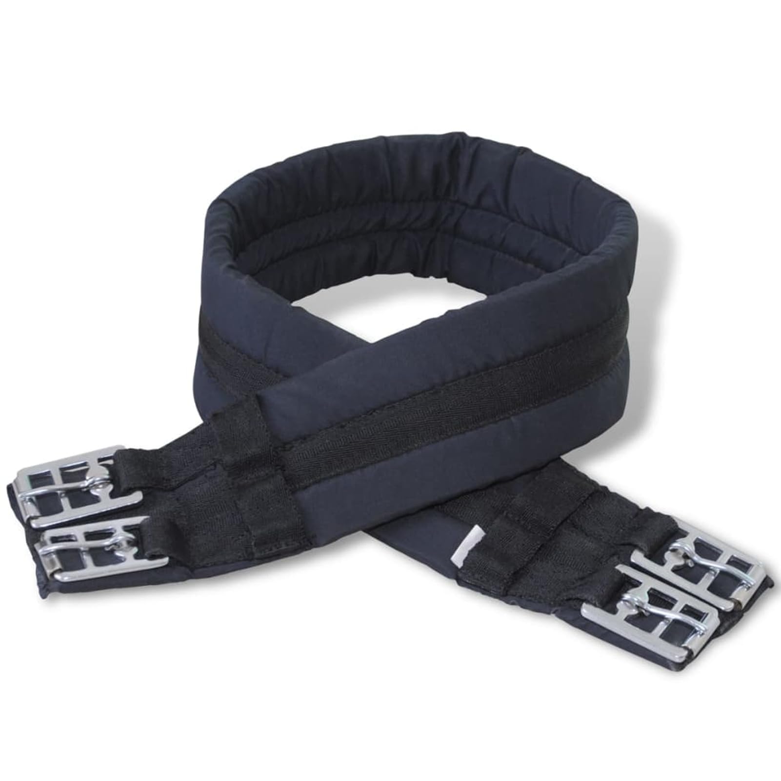 Homgoday Set de Montura de Caballo de 17.5" y Cuero Negro 18 cm, 5 en 1
