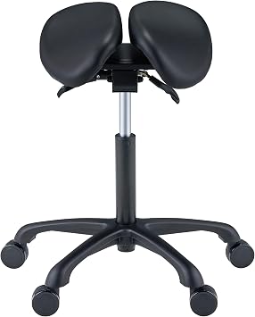Master Massage Berkeley Saddle Stool with Black Aluminum Base