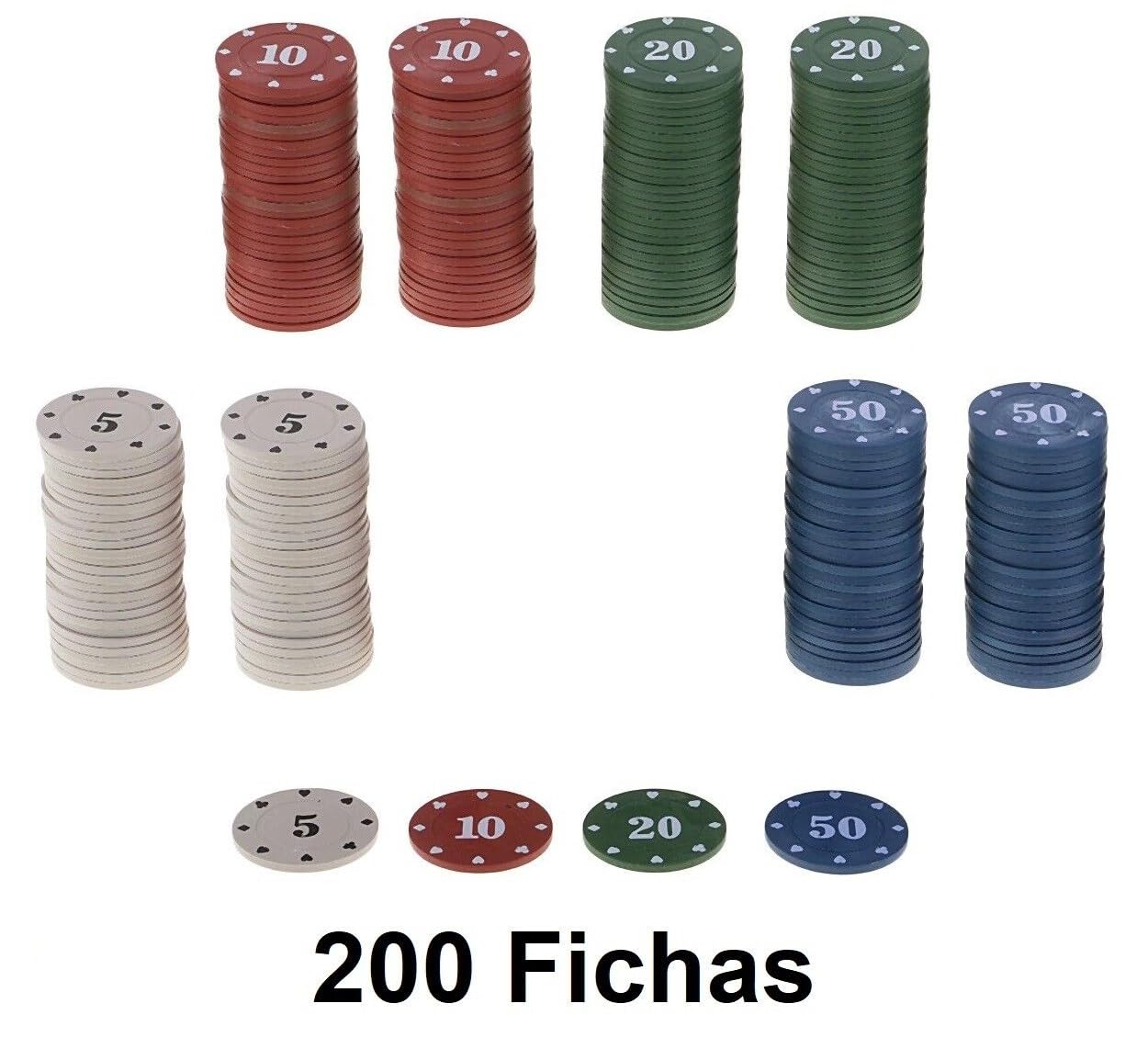 Set de Poker Maletín Premium de Aluminio con 200 fichas, Dos Barajas de Cartas, 5 Dados y ficha Dealer, Estuche portátil, Blackjack.