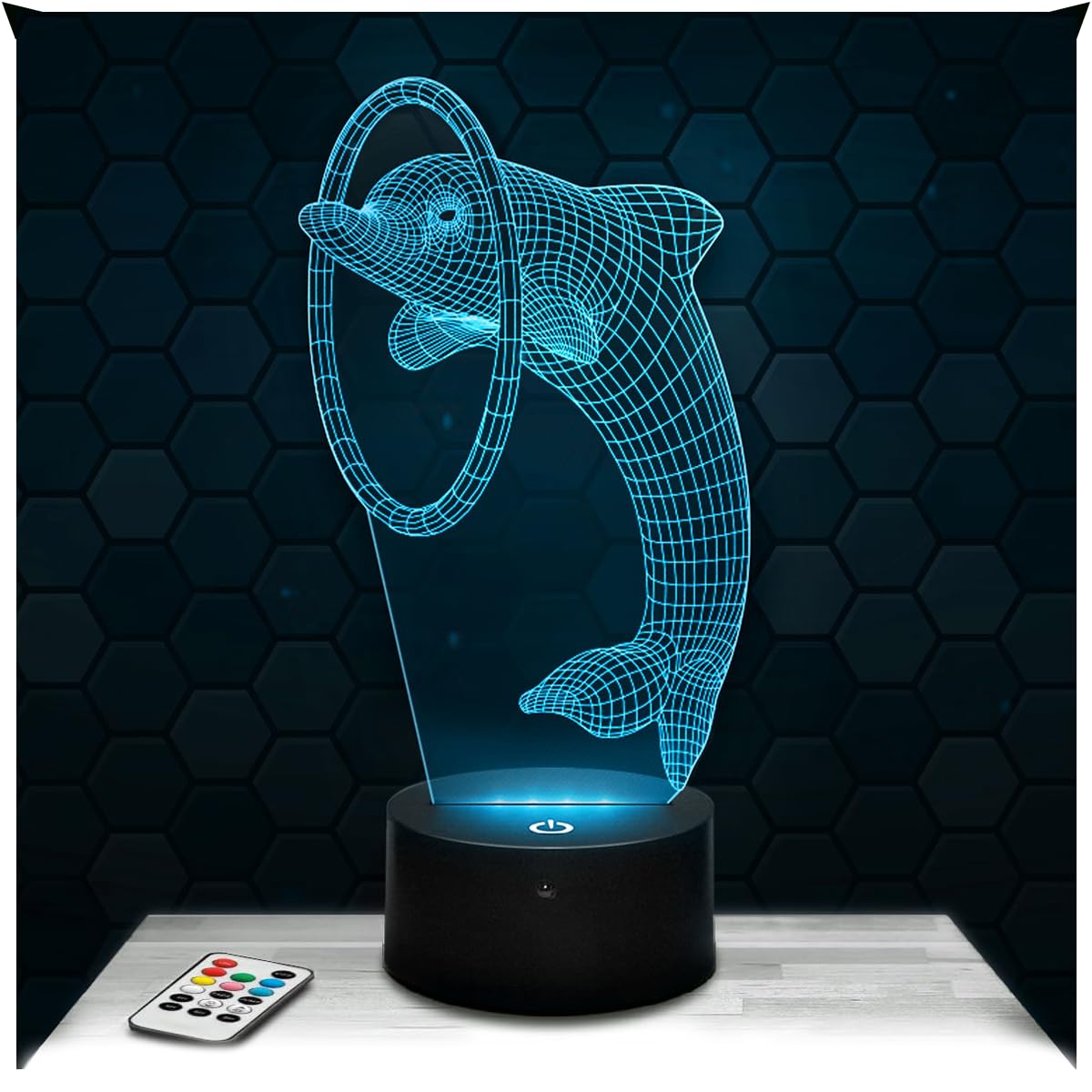 Lampephoto.fr - Dolphin 3D Lamp Night Light 3D LED Illusion, Christmas Birthday Gift idea for boy and Girl Children's or Adult Bedroom Night Light, Bedside Lamp, Gifts Merchandising