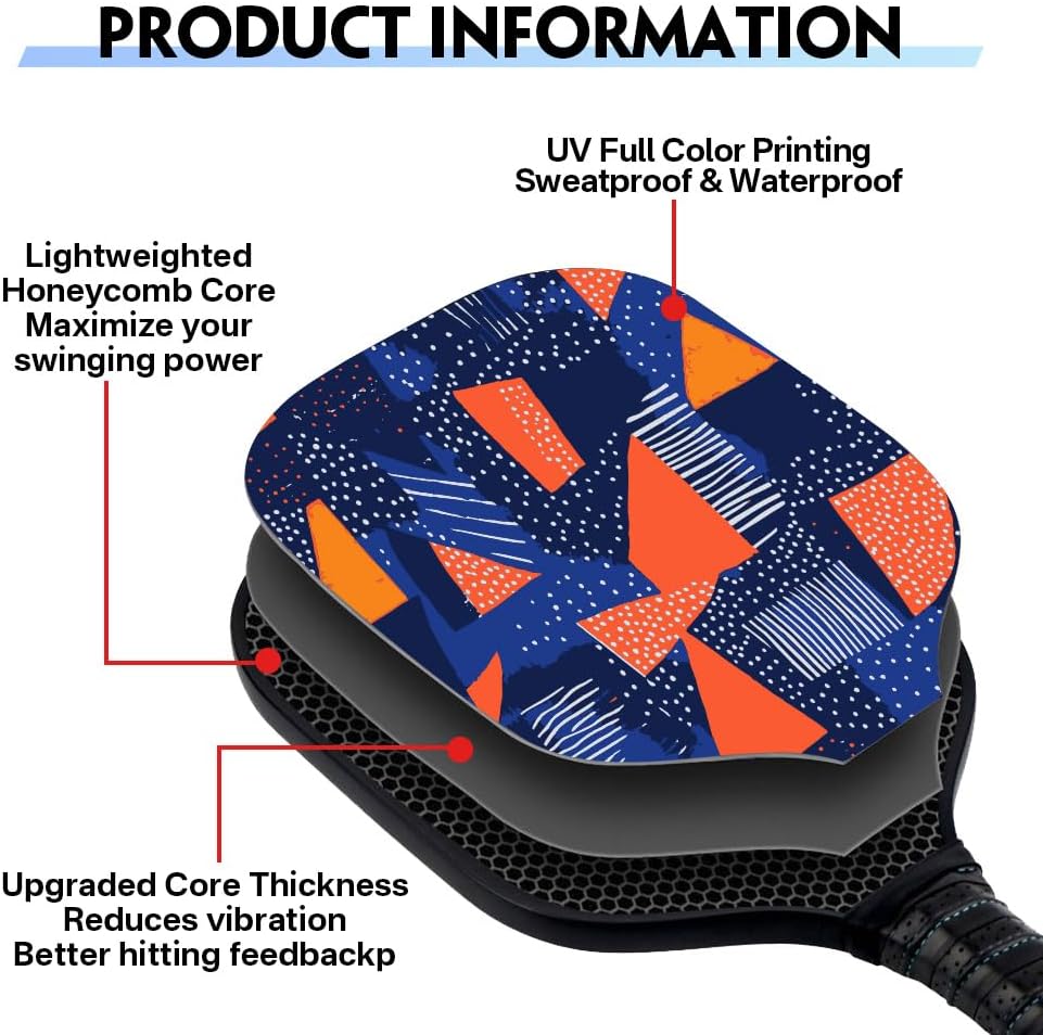 Custom Pickleball Paddles with Photos Text & Logo Personalized Fiberglass Pickleball Paddles with Comfort Grip Ideal Gift for Beginners