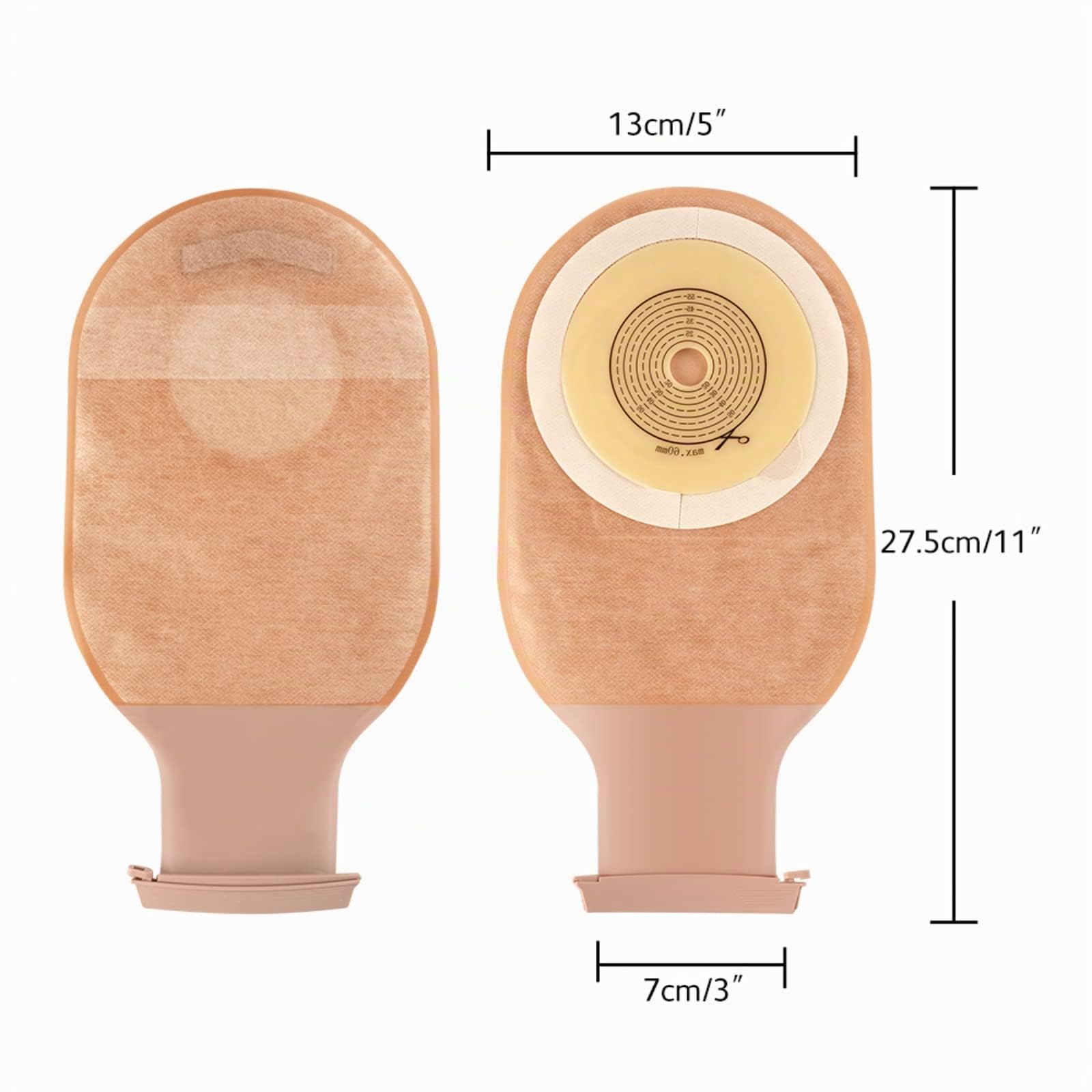 20 Bolsas De Estoma, Bolsas De Drenaje Para Colostomía, Bolsa de Ostomía Drenable Para El Cuidado Del Estoma, Resistente a Los Olores Y Menos Propenso a Las Fugas, Se Puede Cortar a 15-60 Mm
