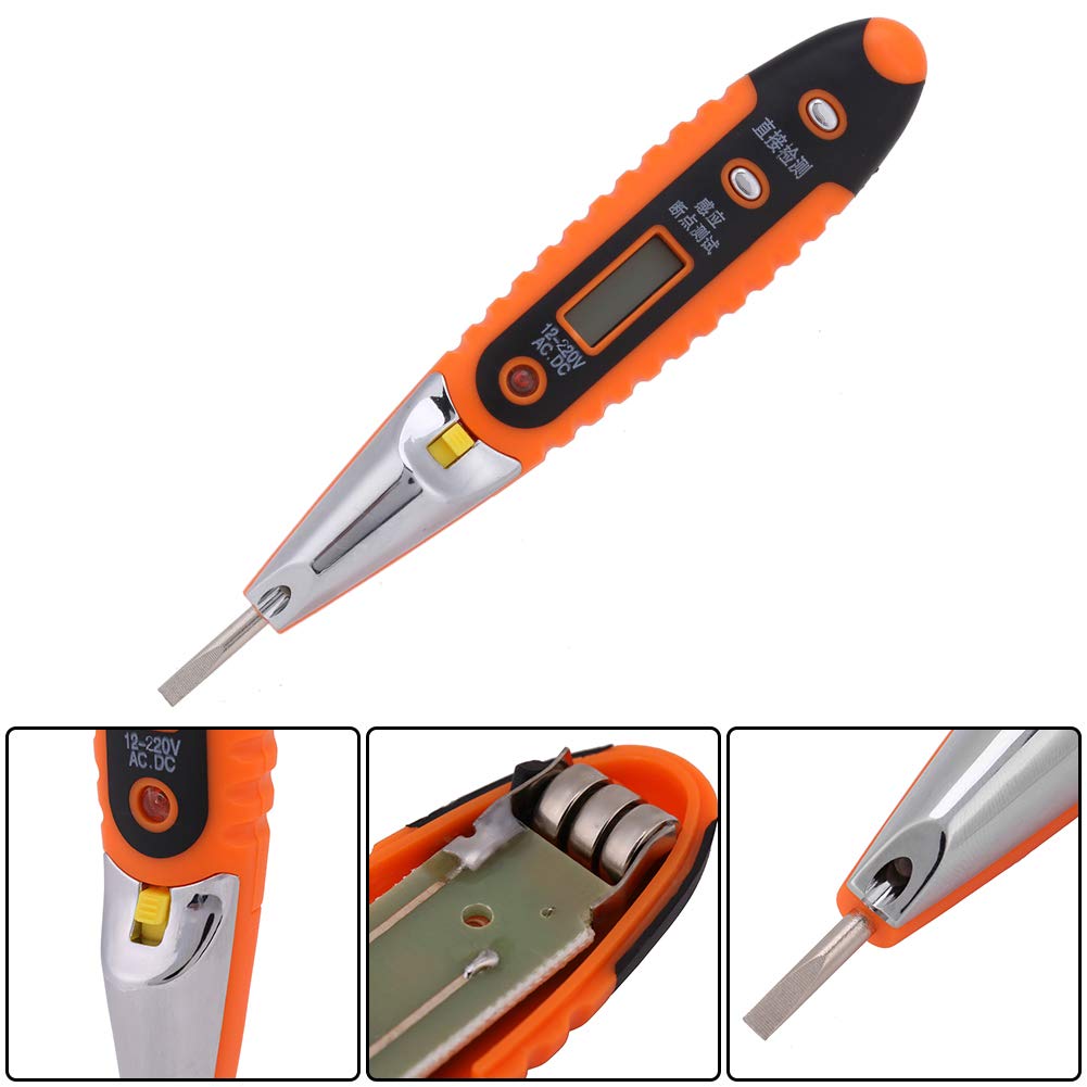 Voltage Tester Pen, Digital Voltage Tester Pen 12V-220V DC & AC Voltage Detector Intelligent Induction Electroprobe Power Tester Pen for Home Appliance Repairing and Detection