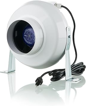 VENTS-US VK-AR 200 8" Inline Radon Mitigation Fan, High-Pressure Centrifugal Duct Fan, 562 CFM