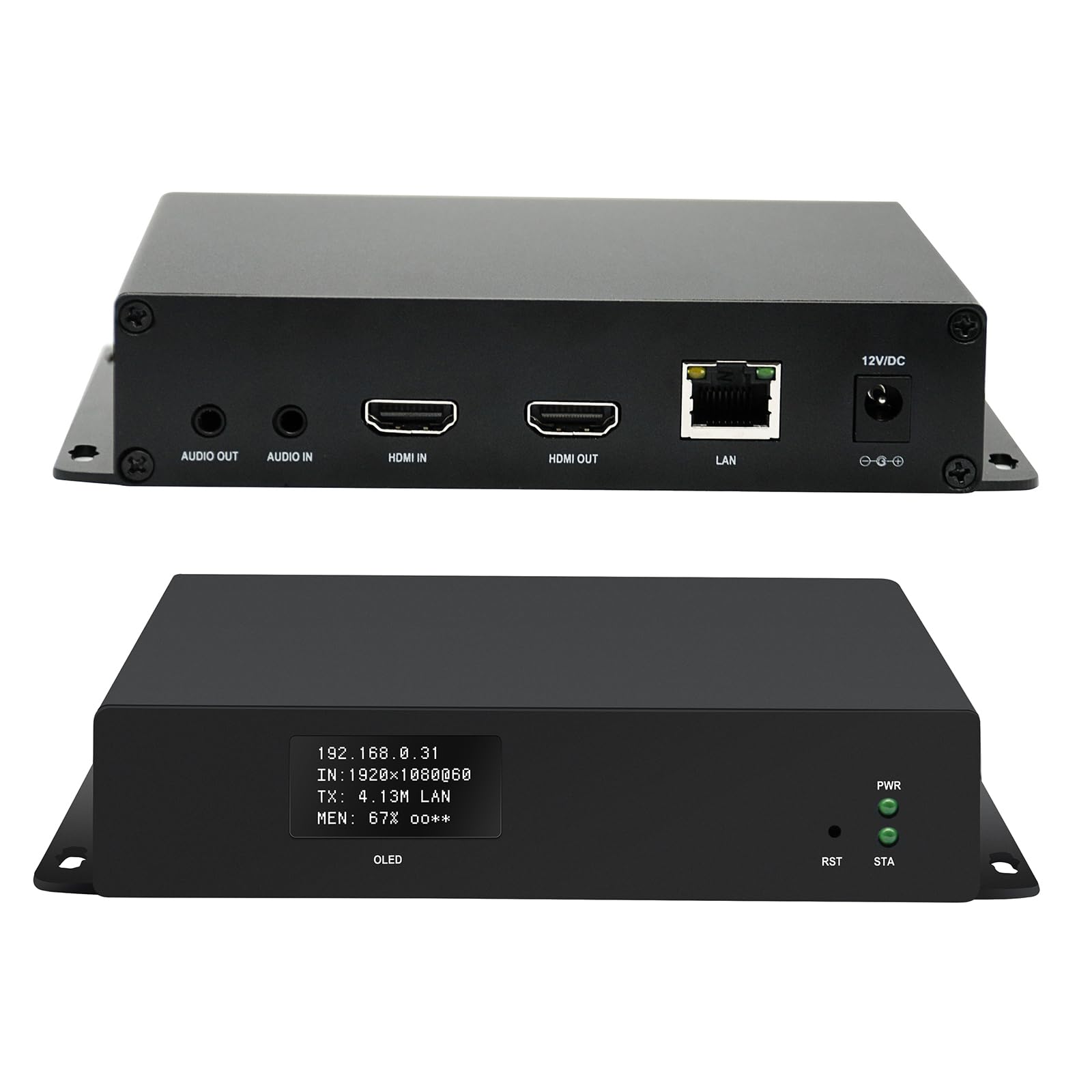 H265 H.264 HDMI OLED Encoder, Video-Encoder mit OLED-Bildschirmunterstützung SRT RTSP RTMP RTMPS Encoder, for YouTube, Facebook, Wowza usw.