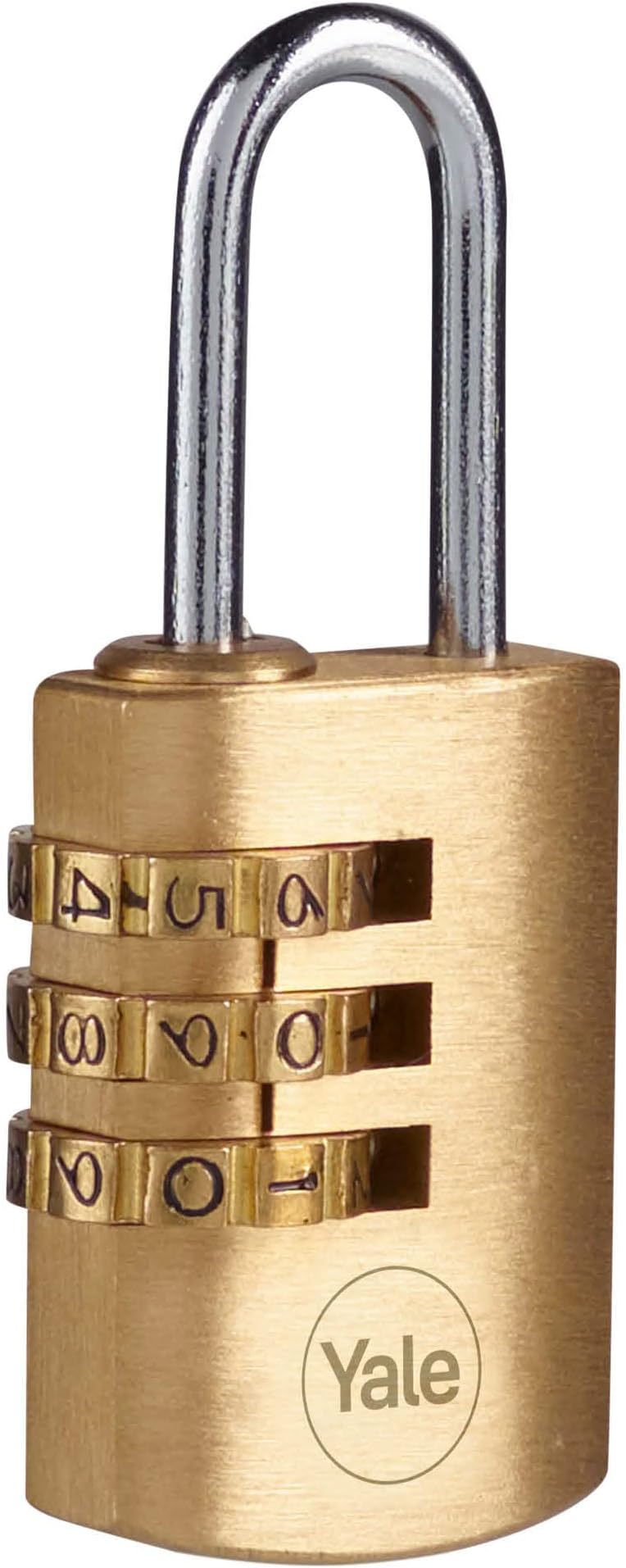 Yale Combination Lock, 3-Digit Brass Padlock
