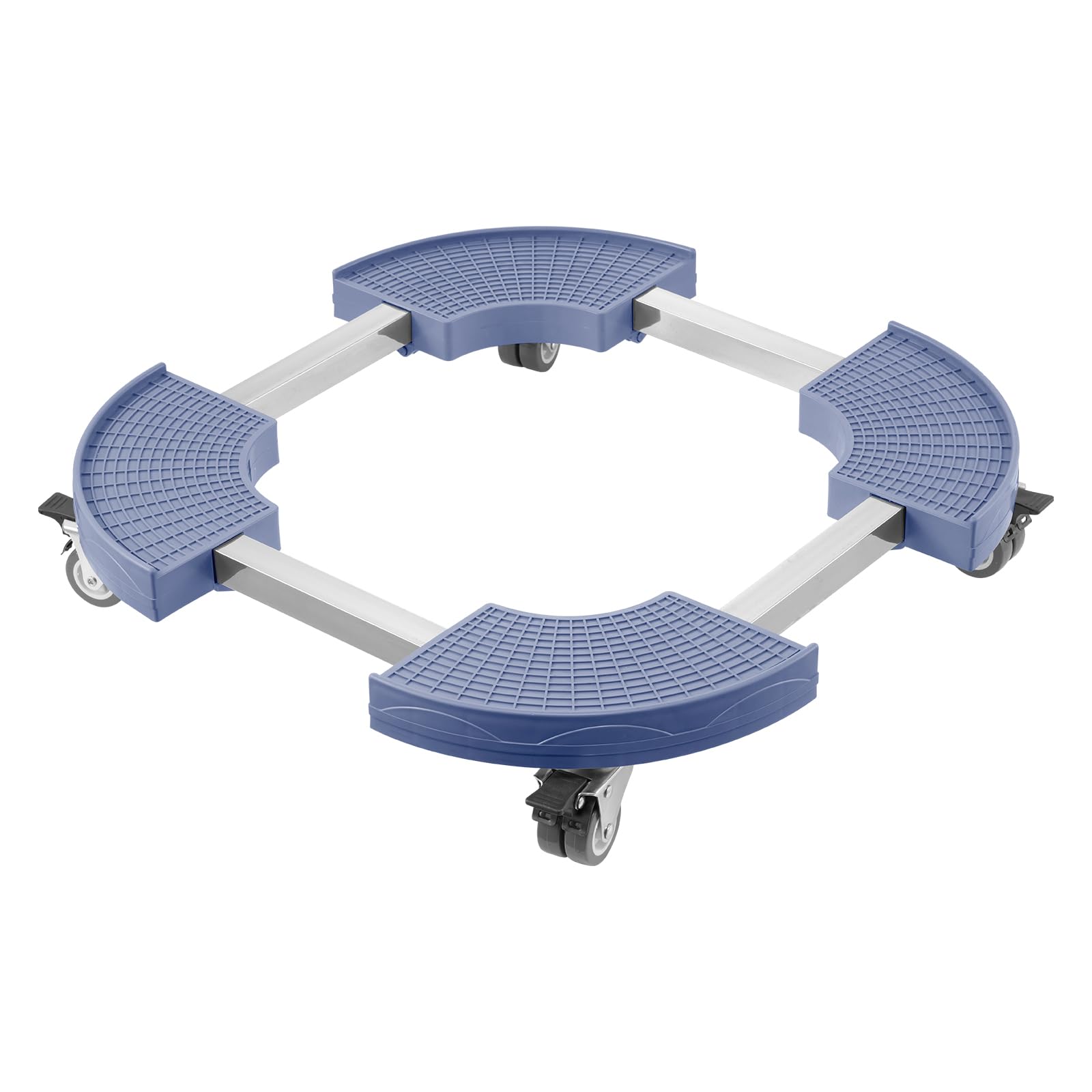 VEVOR Carrito de Bote de Basura, Carrito con Ruedas Multifuncional con 4 Ruedas Bloqueables, Carga de 181,4 kg, Base Redonda con Ruedas para Bote de Basura, Ajustable de 380 mm - 580 mm, Azul