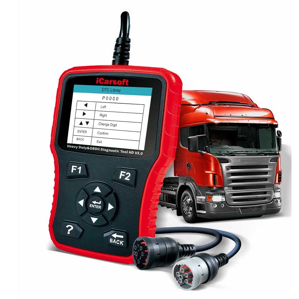 iCarsoft HD V3.0 professionelles und leistungsfähiges Fehlerdiagnose-Tool/Diagnosegerät für LKW, Nutzfahrzeuge