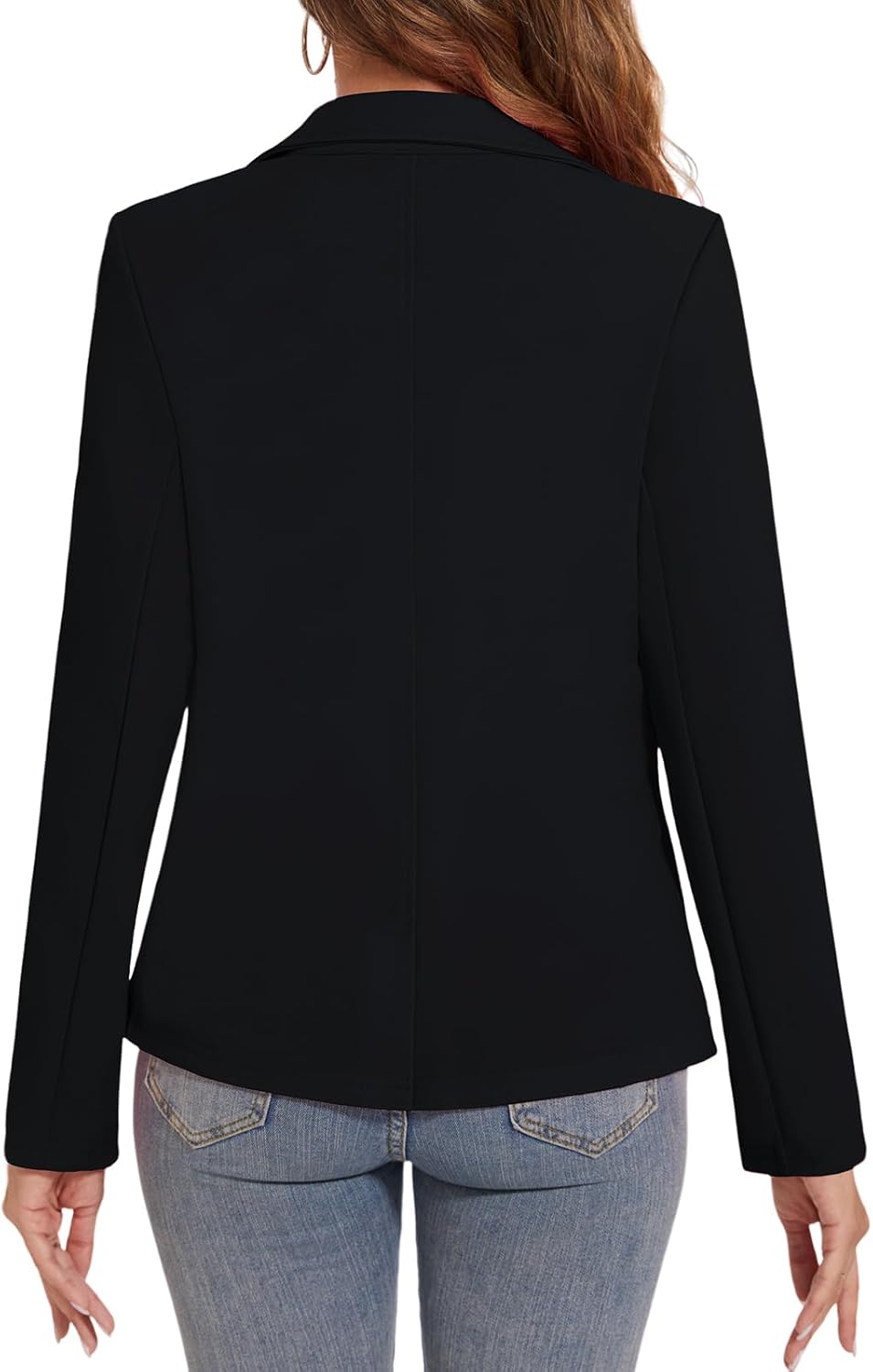Women's Button Front Blazer Jackets Long Sleeve Lapel Business Casual Office Work Lightweight Blazers with Pocket - Image 2