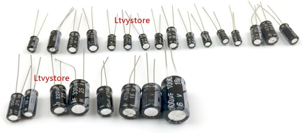 Electrolytic Capacitors Kit, Aluminum Radial Leads Capacitor Assorted Assortment Box Kit Set of 500-16V 25V 50V Capacitor, Range 0.1uF-1000uF, by Ltvystore : Industrial & Scientific