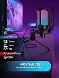 FIFINE USB Gaming Microphone, RGB Condenser Microphone for PC PS5, with Silence Button, Shockproof Mount, Tripod Stand, Pop Filter, for Streaming Discord Twitch Podcasts Videos – A6V - 5