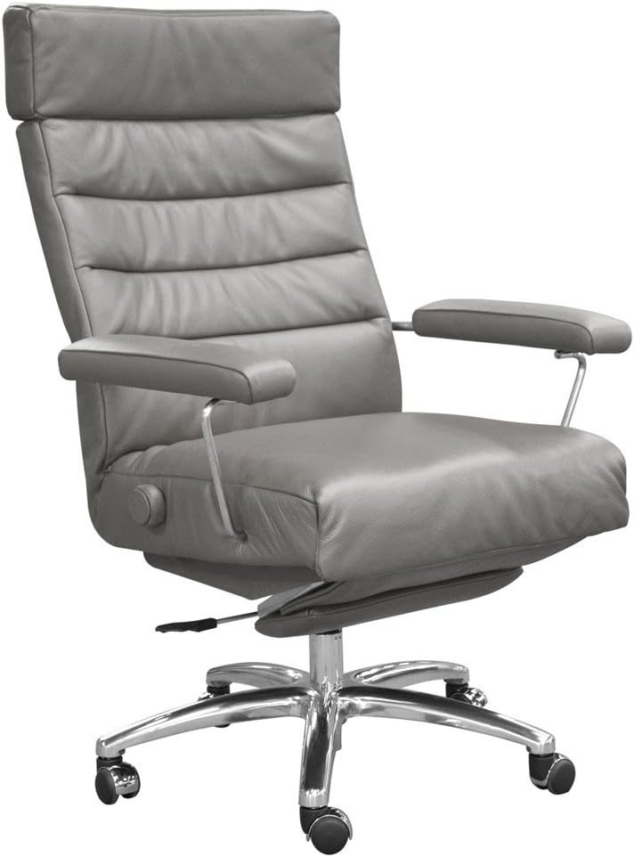 Adele Executive Recliner Office Chair Grey Leather by Lafer Recliner Chairs